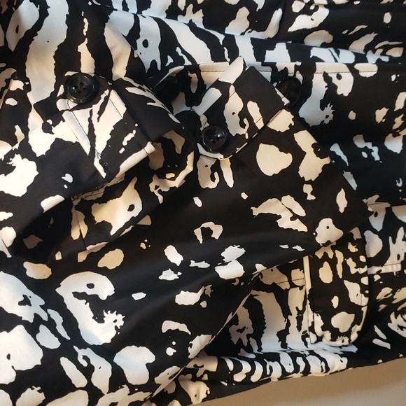 Notations Black and White Three-quarter Sleeve Jacket, XL - Picture 3 of 7